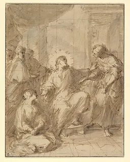 Christ in the House of Martha and Mary by Ferdinand Pierre Joseph Ignace Delamonce