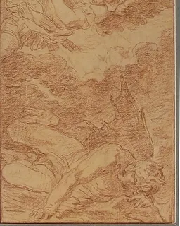 St. Michael Casting Down Lucifer, after Pier Francesco Mola by Louis Jean Jacques Durameau