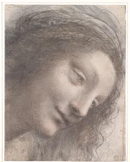 The Head of the Virgin in Three-Quarter View Facing Right by Leonardo da Vinci