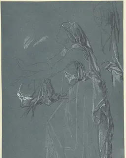 Study for the figure of Sarah in the now-lost painting, "Tobias Brings His Bride Sarah to the House of His Father, Tobit" by Henri Lehmann
