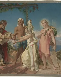 Tobias Brings His Bride Sarah to the House of His Father, Tobit by Henri Lehmann