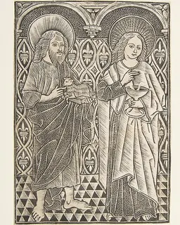 Saint John the Baptist and Saint John the Evangelist by Master with the Cologne Arms