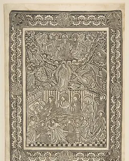 The Death, Assumption, and Crowning of the Virgin by The Master of the Mountainlike Clouds and The Master of the Church Fathers' Border