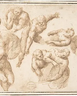 Group of Figures Copied from Michelangelo's Last Judgment by Francesco Allegrini