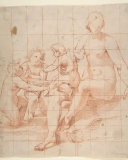 Study for a Virgin and Child with Two Angels (recto); Two Studies of Hands (verso) by Poppi (Francesco Morandini)
