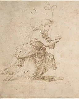 The Annunciation (recto); Faint View of Buildings (verso) by Fra Bartolomeo (Bartolomeo di Paolo del Fattorino)