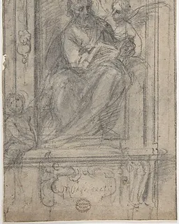 Saint Matthew Seated in a Niche by Fabrizio Boschi