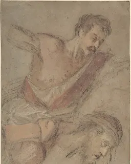 Studies for a Scourging Soldier and the Head of Christ by Jacopo Bassano (Jacopo da Ponte)