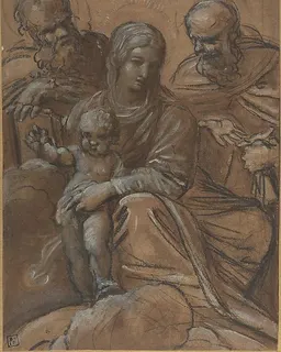 The Virgin and Child with Two Male Saints by Giacomo Cavedone