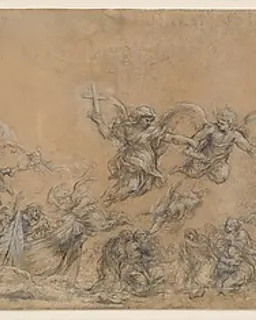 Study for Angels Sealing the Foreheads of the Children of Israel in Saint Peter's Basilica by Pietro da Cortona (Pietro Berrettini)
