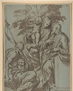 Virgin and Child with Saint John the Baptist and Saint Paul by Paolo Farinati