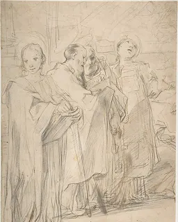 Saints John the Evangelist, Paul, Peter, and Stephen by Ferraù Fenzoni