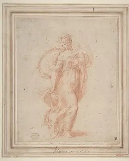 The Virgin Walking to the Right Carrying the Christ Child by Parmigianino (Girolamo Francesco Maria Mazzola)