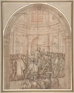 The Swearing In of a Knight of the Tuscan Order of Saint Stephen (or Malta) by Anonymous, Italian, 17th century