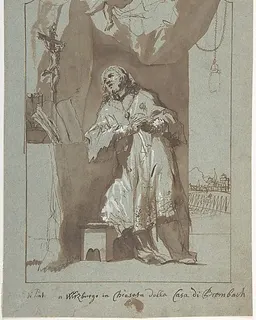 Saint John Nepomuk Praying by Georg Anton Urlaub