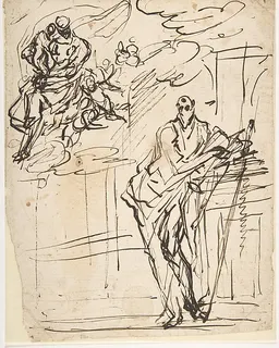 Virgin and Child Appearing to Saint Paul by Micco Spadaro (Domenico Gargiulo)