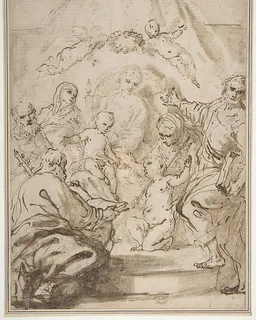 The Virgin and Child Enthroned with Attendant Saints by Antonio Gionima