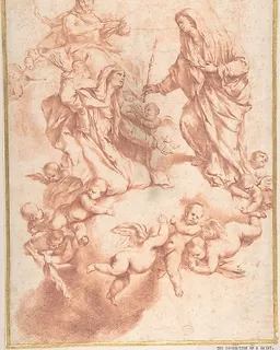 Saint Anne Received in Heaven by Christ and the Virgin by Luca Giordano