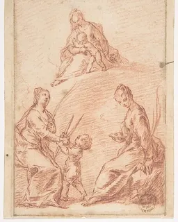 The Virgin and Child Appearing to Saint Agatha and Saint Lucy by Nicola Grassi