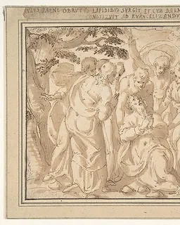 Saint Paul Surrounded by Disciples after His Lapidation at Lystra (Acts 14:20) by Giovanni Guerra