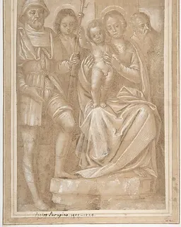 The Virgin and Child with Saint Roch and Two Other Male Saints by Bernardino Lanino