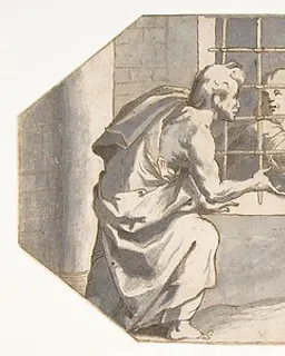 Saint John the Baptist in Prison Sends His Disciples to Question Jesus by Ermenegildo Lodi