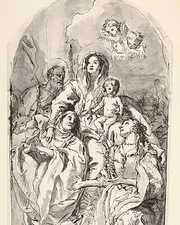 The Holy Family with Two Female Saints by Giovanni Domenico Tiepolo