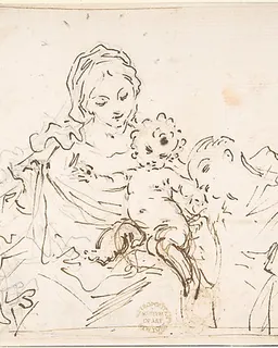 Madonna and Child with Worshipper by Anonymous, Italian, 17th century