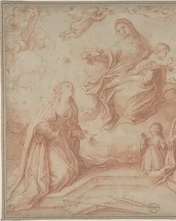 Madonna and Child with Saints by Anonymous, Italian, Roman-Bolognese, 17th century