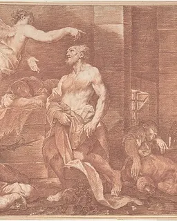 Saint Peter Released from Prison by Anonymous, Italian, Bolognese, 17th century