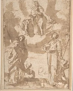 Madonna and Child with Saints by Anonymous, Italian, Roman-Bolognese, 17th century