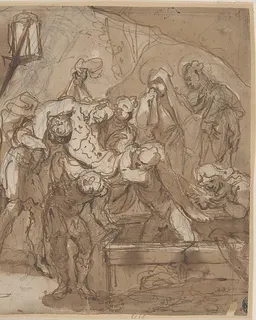 Entombment of Christ by Anonymous, Italian, Roman-Bolognese, 17th century