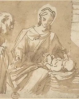 Holy Family by Anonymous, Italian, Roman-Bolognese, 17th century