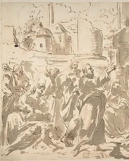 Christ Preaching by Anonymous, Italian, Roman-Bolognese, 17th century