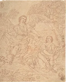 Tobias and the Angel by Anonymous, Italian, Roman-Bolognese, 17th century