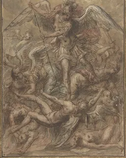 Saint Michael Expelling the Fallen Angels by Anonymous, Italian, Roman-Bolognese, 17th century