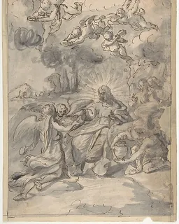 Christ Surrounded by Angels by Anonymous, Italian, Venetian, 18th century