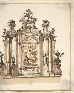 Design for an Altar with the Annunciation in the Central Panel by Anonymous, Italian, Piedmontese, 18th century