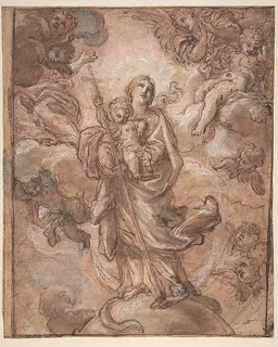 The Virgin Immaculate with the Christ Child in Glory (recto); Rinaldo and Armida (verso) by Giuseppe Passeri (Passari)