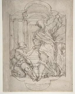 Saint Peter and Saint John Healing a Cripple at the Gate of the Temple by Perino del Vaga (Pietro Buonaccorsi)