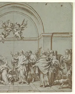 Christ in the House of Martha and Mary (Luke 10:38-42) by Paolo Gerolamo Piola