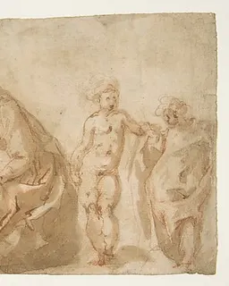 The Holy Family with Attendant Putti by Cesare Pollino (Cesare dal Francia or Franchi)
