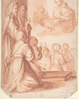 Madonna and Child and Worshippers by Anonymous, Italian, 16th to early 17th century