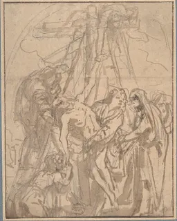 Descent from the Cross by Anonymous, Italian, Roman-Bolognese, 17th century