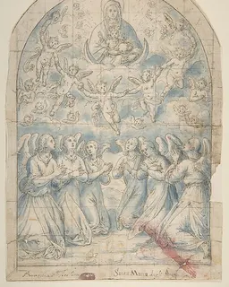 Madonna and Child in Glory Adored by Angels by Bernardino Rodriguez ("Bernardino Siciliano")