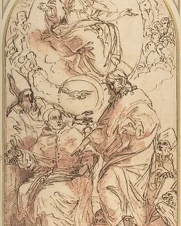 The Virgin Immaculate with the Four Doctors of the Church, Study for the Dispute over the Immaculate Conception by Carlo Maratti