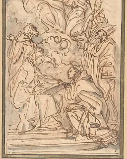 The Virgin with Female Attendant Appearing to Four Male Saints by Carlo Maratti