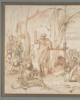 Saint John the Baptist Preaching. by Pier Francesco Mola