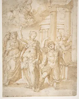 Sibyl Announcing the Birth of Christ to the Emperor Augustus by Bartolomeo Neroni (Il Riccio)