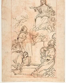 The Virgin Appearing at Mass by Agostino Masucci